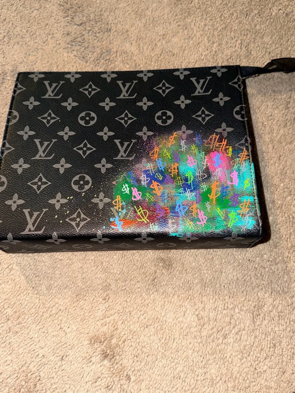 Louis Vuitton Black Monogram Graffiti Zip Pouch